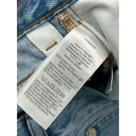 Madewell Womens Blue Distressed Raw Hem High Rise 90s Straight Leg Jeans 26 NWT - Picture 6 of 10